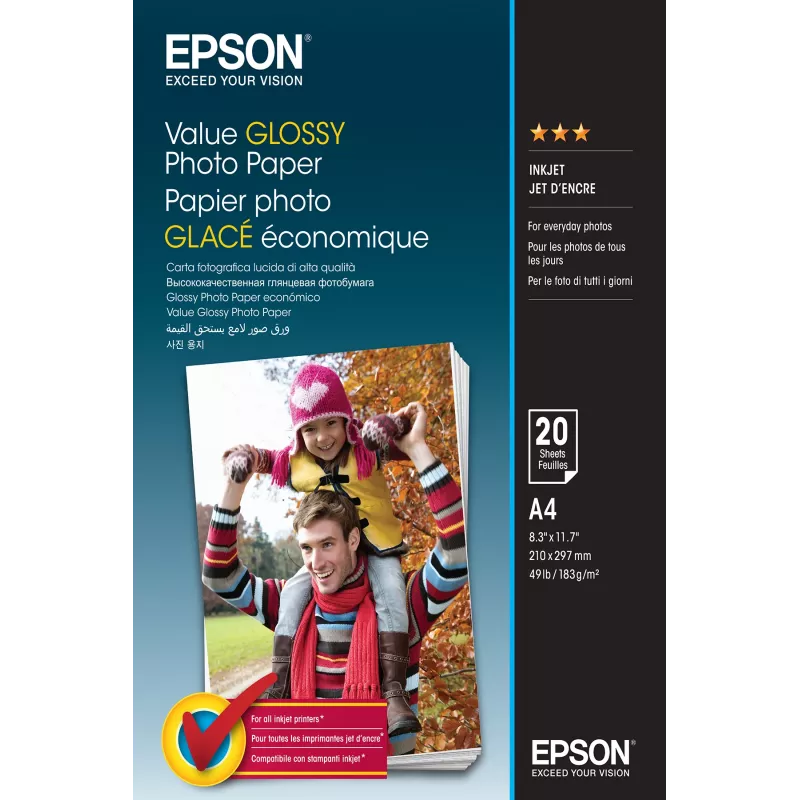 Epson Value Glossy fotopaber - A4 - 20 lehte