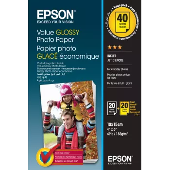 Epson Value Glossy Photo Paper - 10x15cm - 2x 20 lehte (BOGOF)