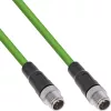 InLine tööstuslik võrgukaabel, M12 8-kontaktiline X-kodeeritud isane/isane, Cat.6A PUR 2 m