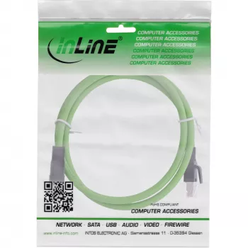 InLine tööstuslik võrgukaabel, M12 8-kontaktiline X-kodeeringuga pistik RJ45 pistikusse, Cat.6A PUR 1m