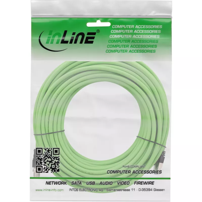 InLine Industrial võrgukaabel, M12 8-pin X-coded to RJ45 plug, Cat.6A PUR 7m