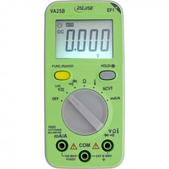 Multimeeter InLine 43117A taskuformaadis automaatse mõõtepiirkonnaga, LCD 44x30 mm, AAA patarei, 130x62x27 mm