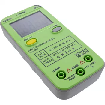 Multimeeter InLine 43117B taskumõõdus automaatse mõõtepiirkonna ja automaatse skaneerimisega, LCD 44×30 mm, AAA patareid
