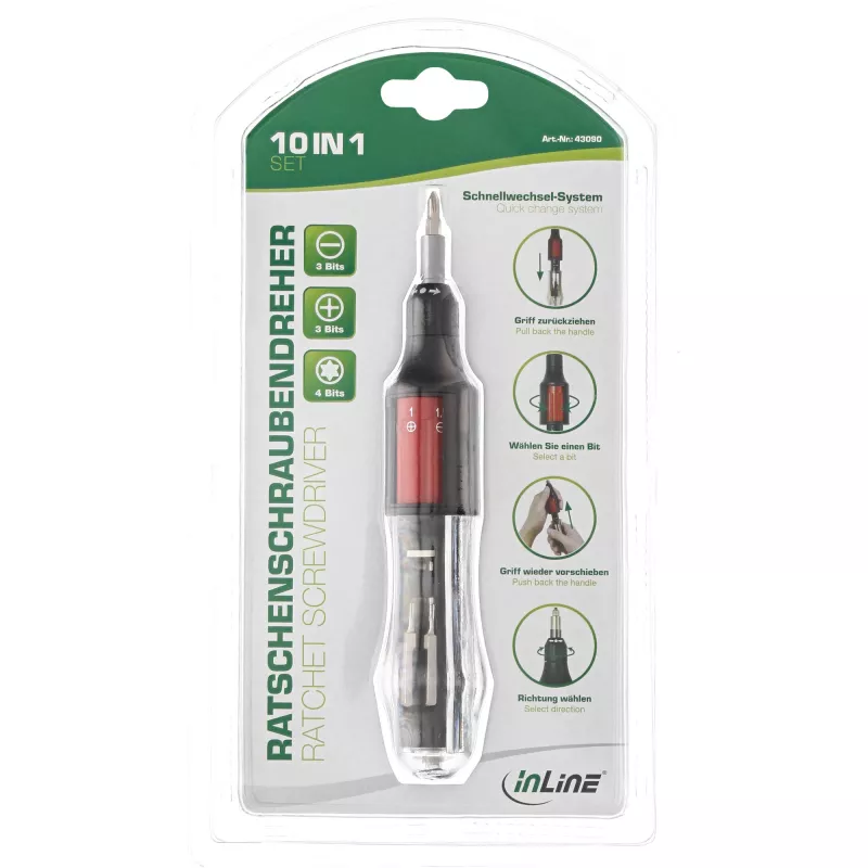 InLine põrkmekruvikeeraja 10in1 mini InLine 43090