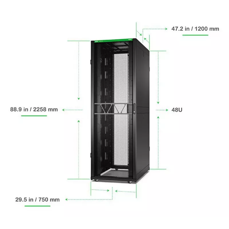 APC NetShelter SX serverikapp Gen 2, 48U, 2258K x 750L x 1200S mm, külgedega, must