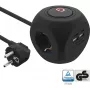 InLine laadimiskuubik InLine 16499B 3x maanduskontakt 2x USB-C 2x USB-A must 2m