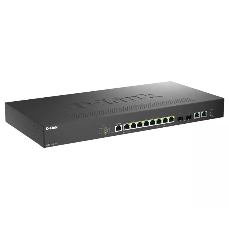 D-Link DMS-1250-12TP/E võrgukommutaator Halatud 2.5G Ethernet (100/1000/2500) Toide Etherneti kaudu (PoE) Must
