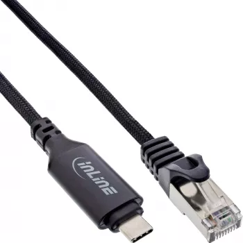 Võrgukaabel InLine 33381A USB-C - RJ45 Cat6 2m Must