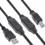 InLine USB 2.0 aktiivkaabel, USB-A isane USB-B isasele, 20 m, must