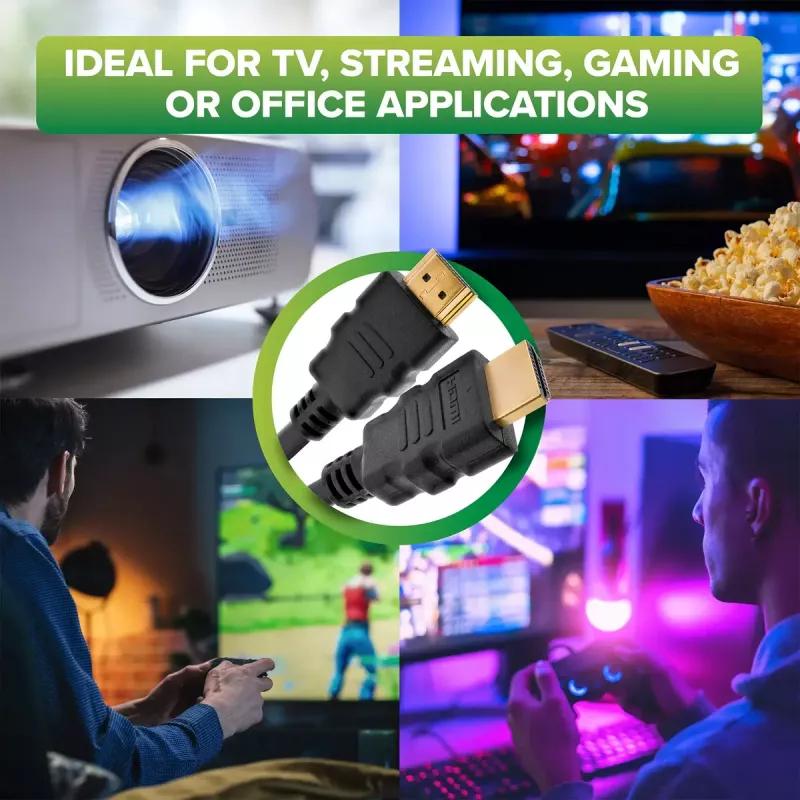 InLine HDMI-kaabel, HDMI High Speed koos Ethernetiga, isane / isane, must, 3 m