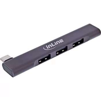 InLine õhuke USB-C jaotur, 4 pordiga, USB 3.0 + 3x USB 2.0, õhuke disain