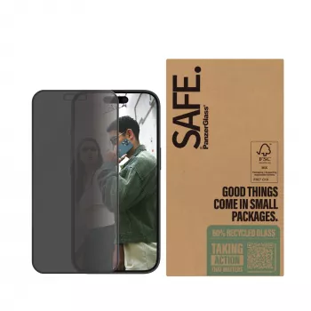 PanzerGlass SAFE. by ® privaatsusekraanikaitse iPhone 16 | 15 | ülilai sobivus | HULGIPAKEND
