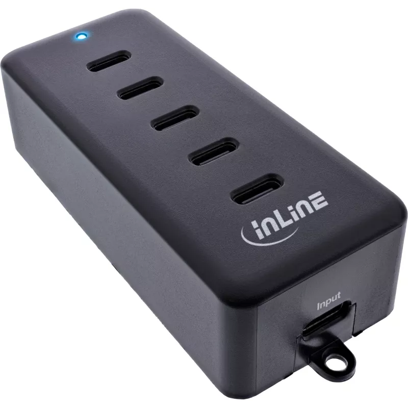 InLine USB-C pikendus 5-pordiline 100W siseruumide laadija universaalne ühilduvus