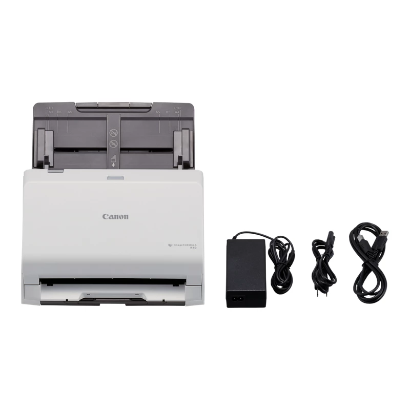 Canon imageFORMULA R30 juhita lauaskanner dokumentidele, 216 x 356 mm, 600 x 600 DPI, ADF + lehtedega skanner, valge, CIS, RGB LED