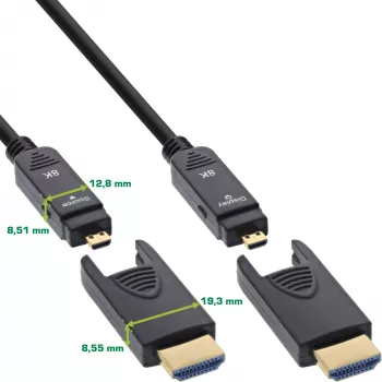 InLine HDMI AOC kaabel, ultrakõrge kiirusega HDMI, 8K4K, eemaldatav pistik, 25m