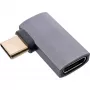 InLine USB4-adapter, USB-C isane/emane parem/vasak nurga all, alumiinium, hall