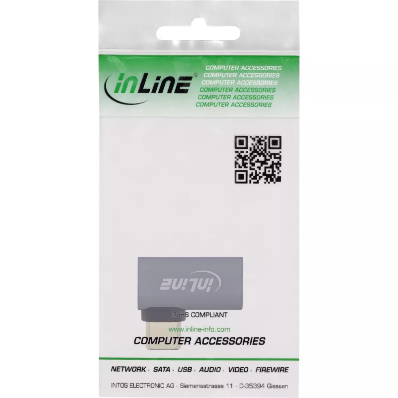 InLine USB4-adapter, USB-C isane/emane parem/vasak nurga all, alumiinium, hall