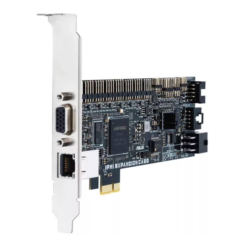 Laienduskaart ASUS IPMI EXPANSION CARD‑SI PCIe RJ-45 ja VGA-ga, Must/Hõbedane