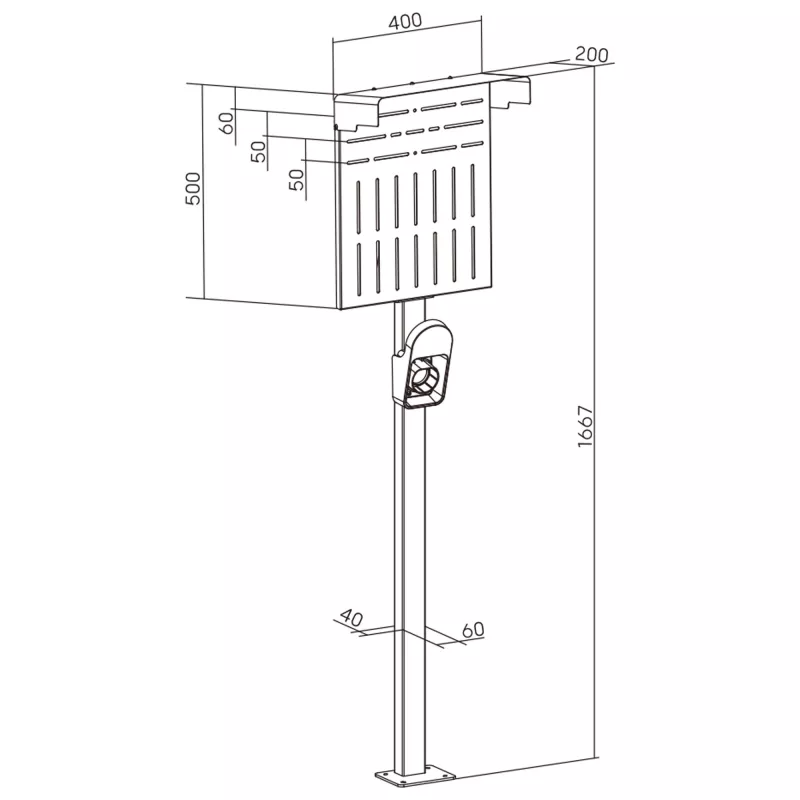 Stand InLine 59989C Elektrisõiduki laadimistarvikud Teras Must 400x200x1667mm