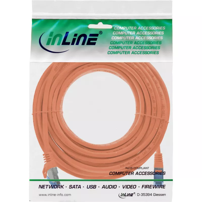 InLine 72605O võrgukaabel Oranž 5 m Cat6a S/FTP (S-STP)