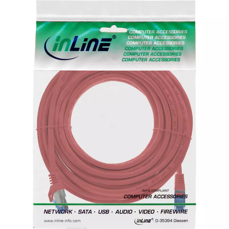 InLine 72607R võrgukaabel Punane 7.5 m Cat6a S/FTP (S-STP)