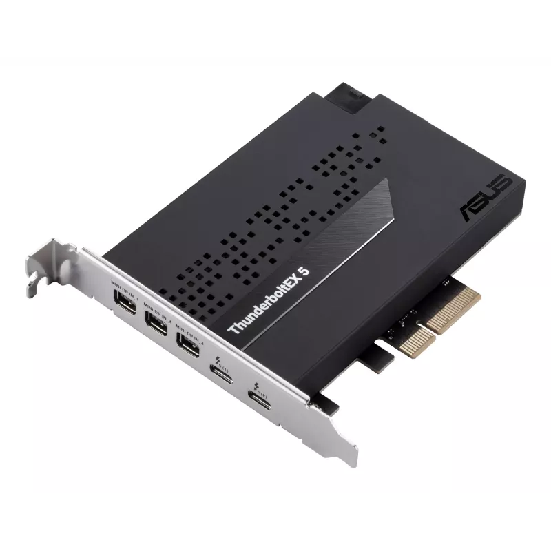 Liideskaart ASUS ThunderboltEX 5 — PCIe 4.0, Intel JHL9580, Mini DisplayPort, USB 2.0, 120 Gbit/s