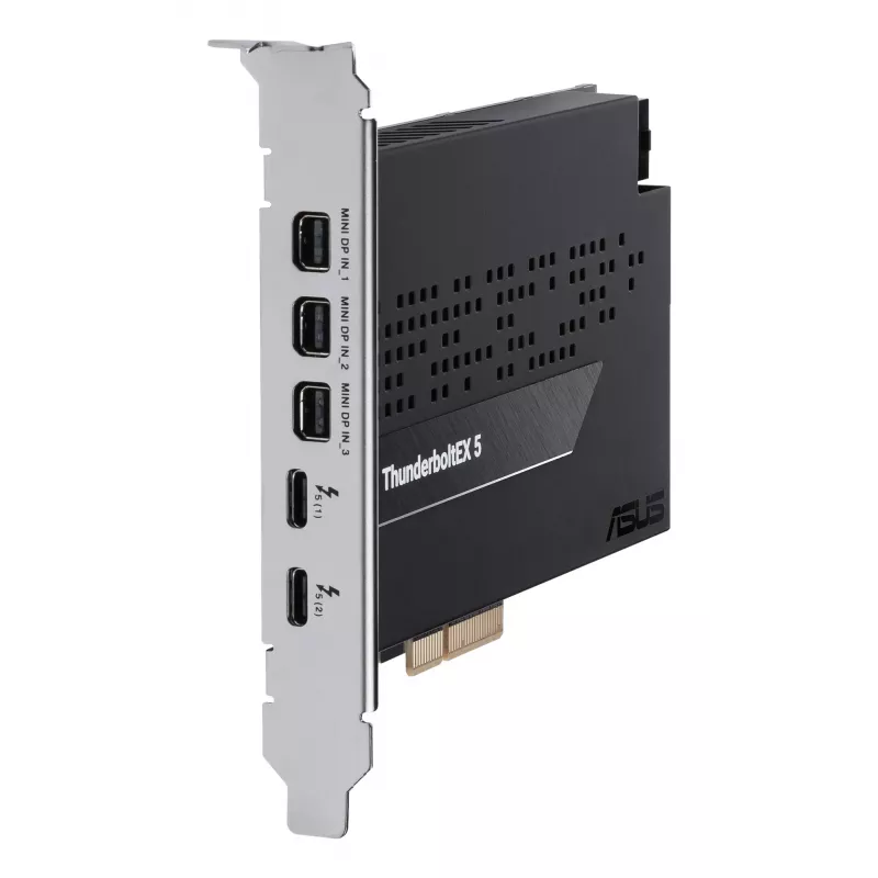 Liideskaart ASUS ThunderboltEX 5 — PCIe 4.0, Intel JHL9580, Mini DisplayPort, USB 2.0, 120 Gbit/s
