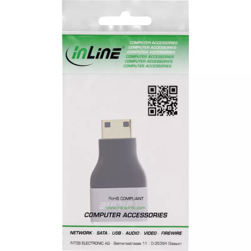 InLine 17991C kaablisoolis adapter HDMI A Mini HDMI C Must, Hall