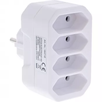 Toitepistiku adapter Type F Type C InLine 16471E valge
