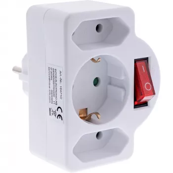 Toitepistikupesa adapter tüüp F InLine 16471C 2x tüüp C + tüüp F Valge