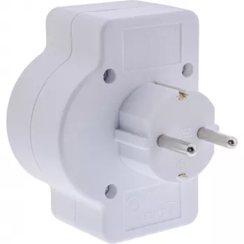 Toitepistikupesa adapter tüüp F InLine 16471C 2x tüüp C + tüüp F Valge