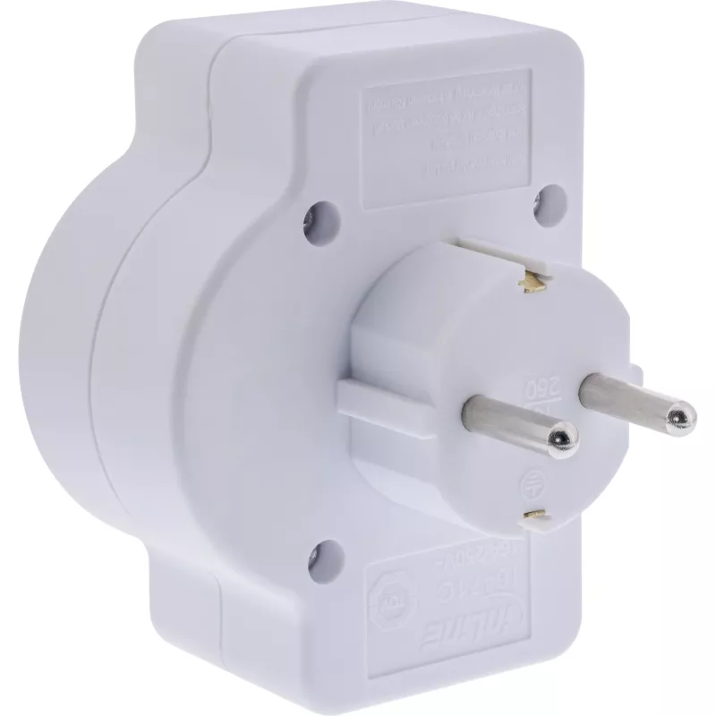 Toitepistikupesa adapter tüüp F InLine 16471C 2x tüüp C + tüüp F Valge