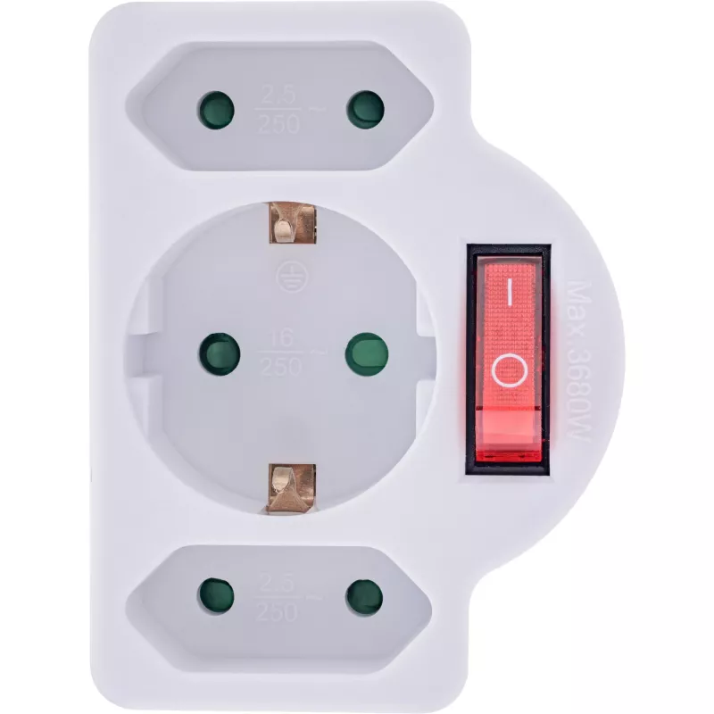 Toitepistikupesa adapter tüüp F InLine 16471C 2x tüüp C + tüüp F Valge