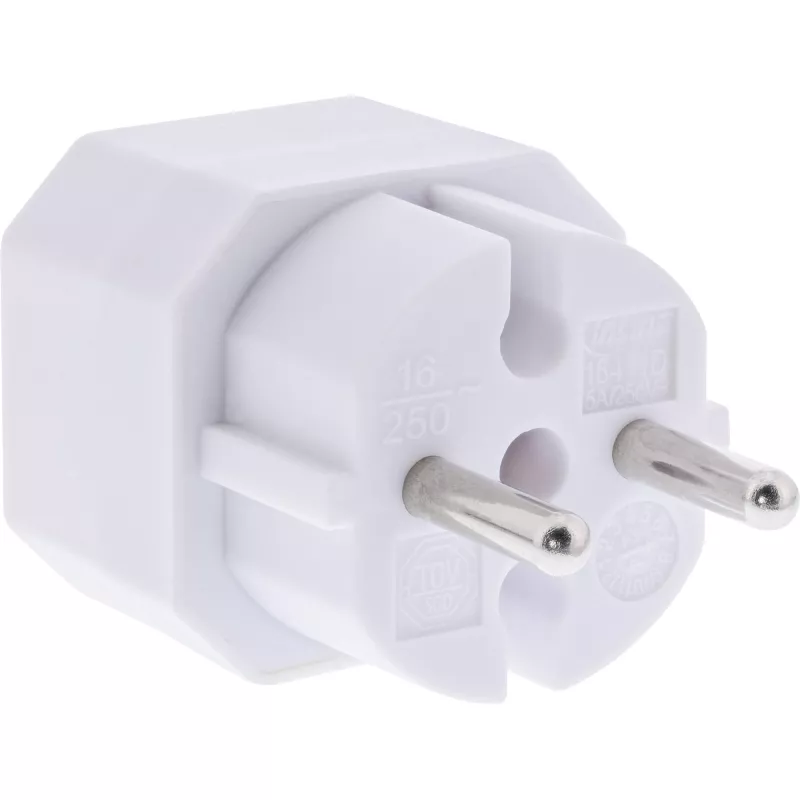 Toitepistiku adapter Type F Type C Europlug Valge InLine 16471D