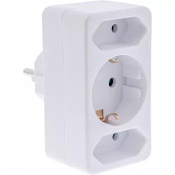 Pistikupesa adapter tüüp F InLine 16471B 2x tüüp C + tüüp F valge