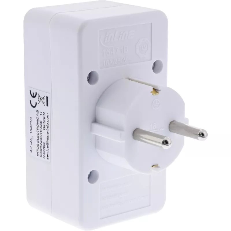 Pistikupesa adapter tüüp F InLine 16471B 2x tüüp C + tüüp F valge
