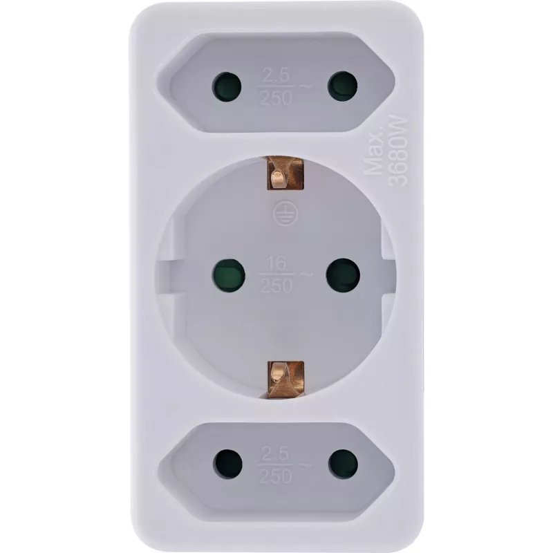 Pistikupesa adapter tüüp F InLine 16471B 2x tüüp C + tüüp F valge