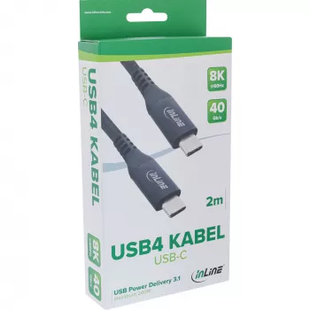 InLine 35902A USB-kaabel USB4 Gen 3x2 2 m USB C Must