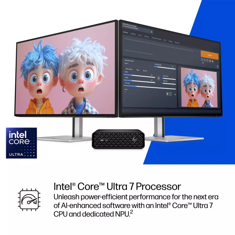 HP Z2 G1i Intel Core Ultra 7 265 32 GB DDR5-SDRAM NVIDIA RTX A1000 Windows 11 Pro Mini PC Tööjaam AI Tööjaam, AI PC