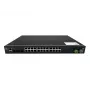 LevelOne 28-port L2 Plus hallatav PoE tööstuslik lüliti, 4 x 1/2.5/10GbE SFP+, 24 PoE väljundit, 370W, 802.3AF/AT/BT PoE, 19-tolline riiulipaigaldus, -40°C kuni 80°C