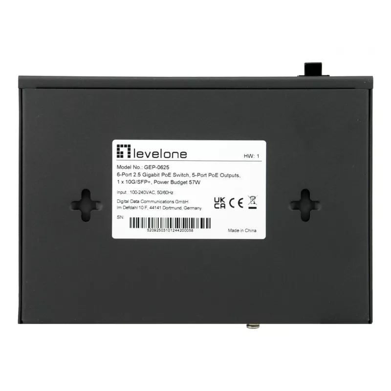 LevelOne GEP-0625 võrgulüliti Haldamata 2,5G Ethernet (100/1000/2500) Power over Ethernet (PoE) Must
