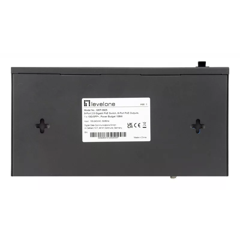 LevelOne GEP-0925 võrgukommutaator haldamata 2.5G Ethernet (100/1000/2500) Toide üle Etherneti (PoE) Must