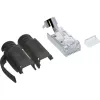 InLine Crimp-pistik Cat.6A RJ45 varjestatud, 3-osaline must 100 tk pakend