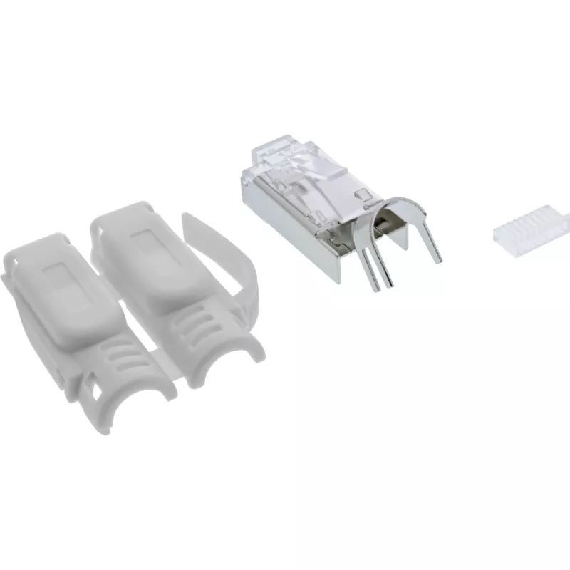 InLine Crimp-pistik Cat.6A RJ45 varjestatud, 3-osaline hall 10 tk pakend