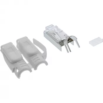 InLine Crimp-pistik Cat.6A RJ45 varjestatud, 3-osaline hall 100-pakk