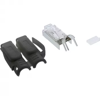 InLine Crimp-pistik Cat.6A RJ45 varjestatud, 3-osaline must 10 tk pakend