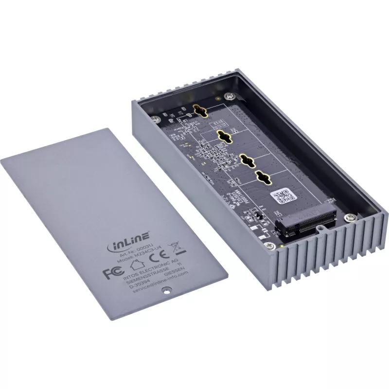 Väline USB4-korpus InLine 00031J — USB-C kuni M.2 NVMe SSD, 40 Gb/s, alumiinium