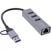 InLine 33380S liidesejaotur USB 3.2 Gen 1 (3.1 Gen 1) Type-A + USB-C 5000 Mbit/s Hall