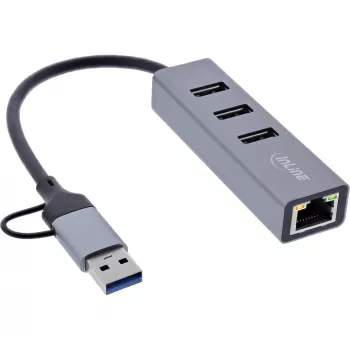 InLine 33380S liidesejaotur USB 3.2 Gen 1 (3.1 Gen 1) Type-A + USB-C 5000 Mbit/s Hall