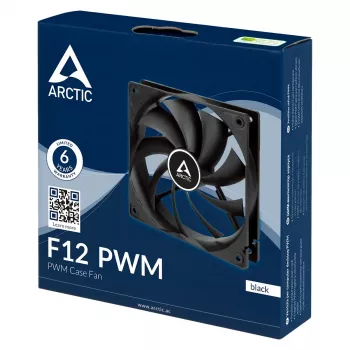 Ventilaator ARCTIC Freezer F12 PWM 120 mm 230-1350 RPM 0,3 sone Must